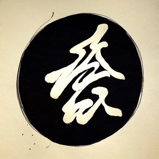 Image similar to zen, landscape, ink calligraphy