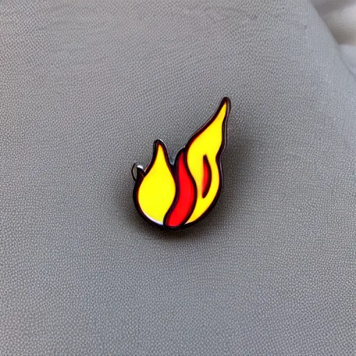 Image similar to minimalistic enamel pin of a cup on fire flame, retro design