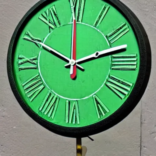 Image similar to a green clock