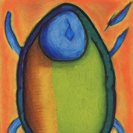Prompt: 1975 boring abyssal heaven angle fish drawer trunk avocado , by Mark Rothko and Michelangelo and Georgia O'Keefee , Art on Instagram , child's drawing , tarot card