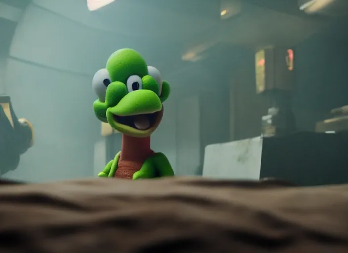 Image similar to film still of yoshi in the new sci - fi movie, 8 k