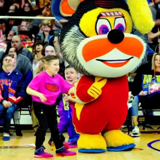 Image similar to Chuck E Cheese Mascot Playing Basketball