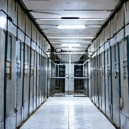 Image similar to robocop penitentiary, clear prison walls