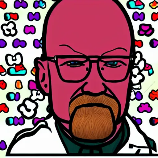 Image similar to Walter white in the style of hello kitty