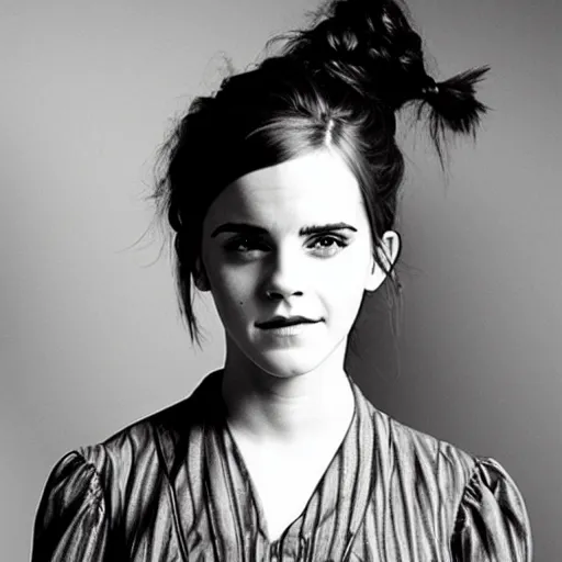 Image similar to emma watson 1 8 0 0 s saloon, black - and - white photo,