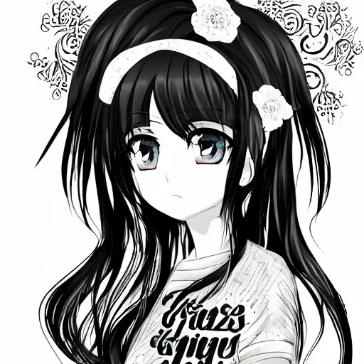 Image similar to anime princess, typography, pretty face