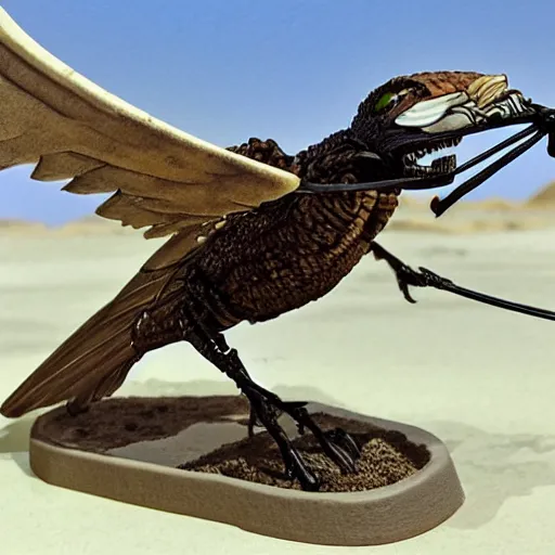 Image similar to the Shrike from hyperion in the desert, highly detailed.