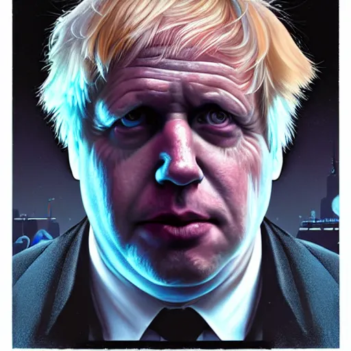 Image similar to lofi biopunk Boris Johnson portrait Pixar style by Tristan Eaton Stanley Artgerm and Tom Bagshaw.