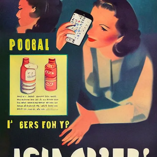 Image similar to 1 9 5 0's iphone advertisement, digital art
