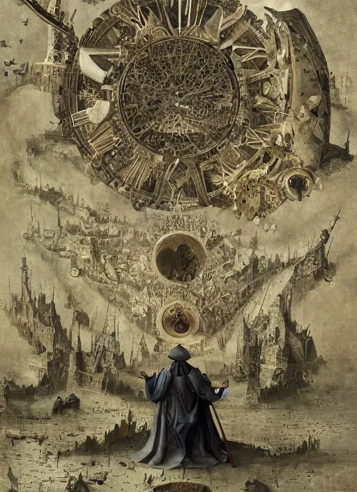 Image similar to the man who invented time, modern fine art, fractal, intricate, elegant, highly detailed,, by jheronimus bosch and greg rutkowski,