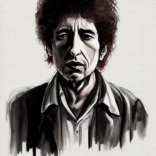 Prompt: concept art of bob dylan by jama jurabaev, portrait, greig fraser, roger deakins, cinematic shot, trending on artstation, high quality, brush stroke