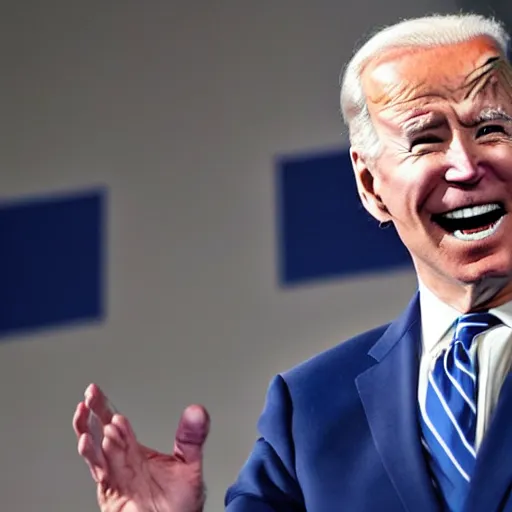 Image similar to joe biden pulling a silly face