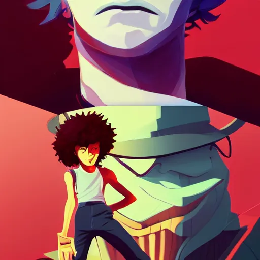 Image similar to face icon stylized minimalist cowboy bebop, loftis, cory behance hd by jesper ejsing, by rhads, makoto shinkai and lois van baarle, ilya kuvshinov, rossdraws global illumination