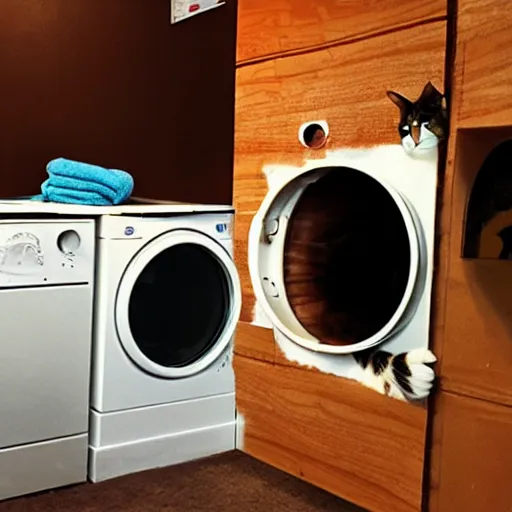 Prompt: cat laundry