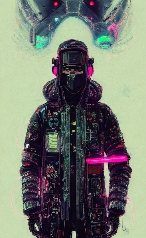 Image similar to detailed portrait virgul, neon operator, cyberpunk futuristic neon, reflective puffy coat, decorated with traditional japanese ornaments by ismail inceoglu dragan bibin hans thoma greg rutkowski alexandros pyromallis nekro rene maritte illustrated, perfect face, fine details, realistic shaded, fine - face, pretty face