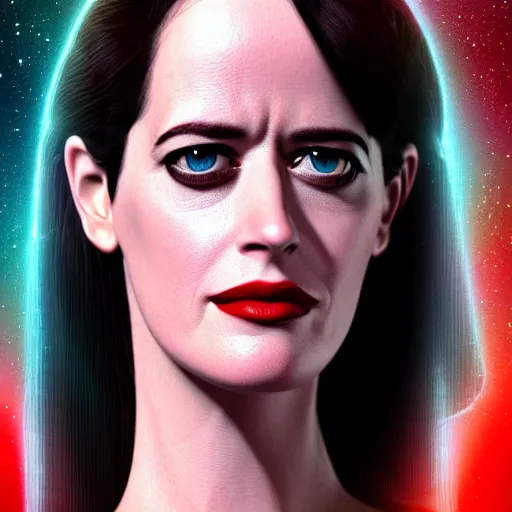 Image similar to a portrait of 3 0 year old eva green as a star fleet officer from star trek next generation, ultra rendered, extreme realism and detail, 8 k, highly detailed, realistic, completely framed, hyper realistic, colorful, direct lighting, 3 5 mm photo, photorealistic, sharp focus