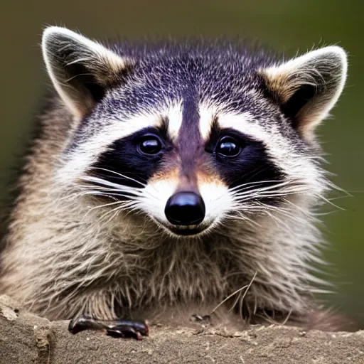 Image similar to portrait of a suspicious looking raccoon in a trench coat, award - winning photograph