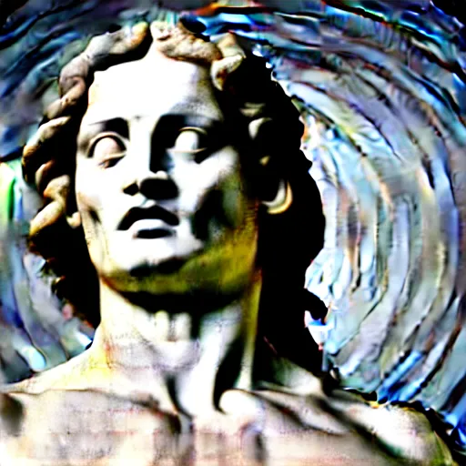 Image similar to johnny depp as a greek marble statue