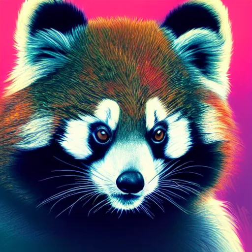 Image similar to Geometric red panda, sun in the background, intricate, elegant, highly detailed, digital painting, artstation, concept art, smooth, sharp focus, illustration, art by artgerm