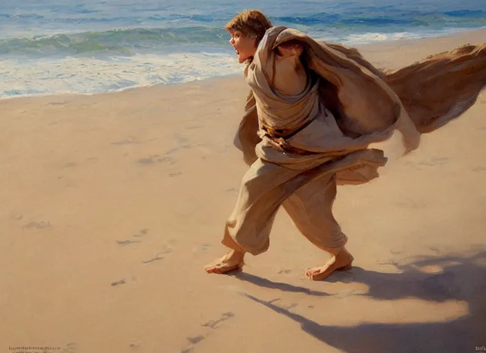 Image similar to a highly detailed beautiful portrait of anakin skywalker hissing at sand, by gregory manchess, james gurney, james jean