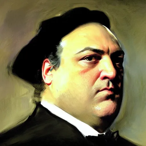 Image similar to tony soprano portrait by john singer sargent, super detailed