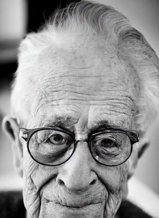 Image similar to DSLR photo portrait still of 90 year old age 90 James Dean at age 90!!!, 85mm f1.8