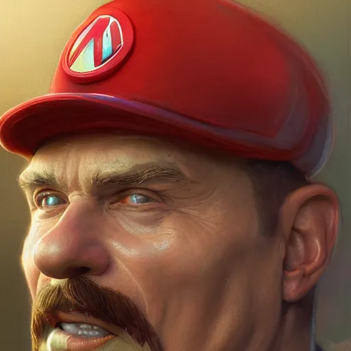 Prompt: epic portrait of super mario, detailed, digital painting, artstation, concept art, donato giancola, joseph christian leyendecker, wlop, boris vallejo, breathtaking, high details, extremely detailed, establishing shot, artistic, hyper realistic, octane render