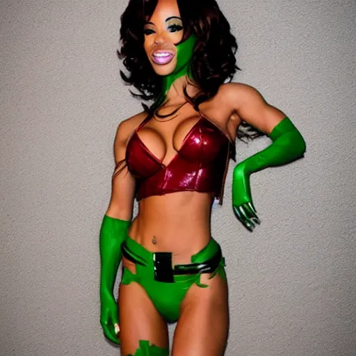 Image similar to Full body portrait of Brittany Renner as Poison Ivy