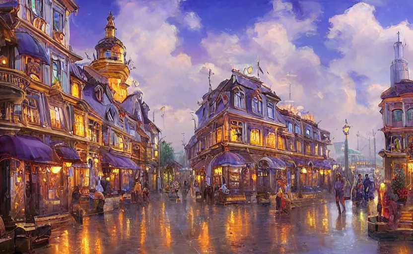 Image similar to Alchemy city. By Konstantin Razumov, highly detailded