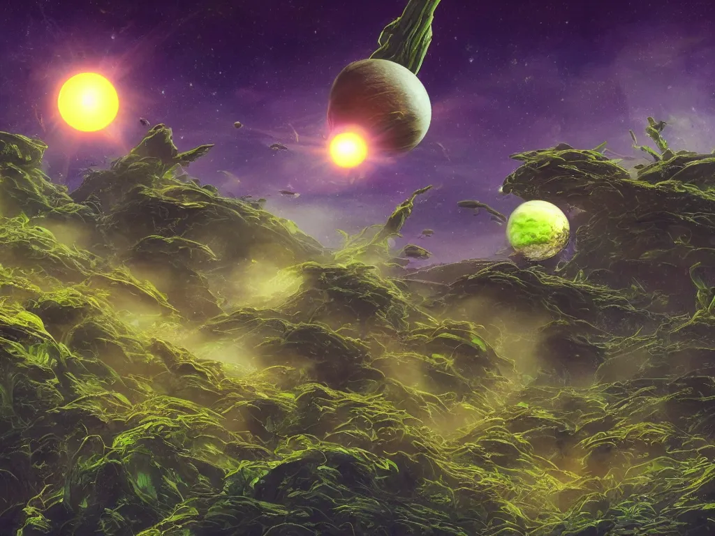 Planeta Alienígena Jogo Vídeo Digital Obra Arte Ilustração Conceito Estilo  Ilustração por ©NextMars #252570226