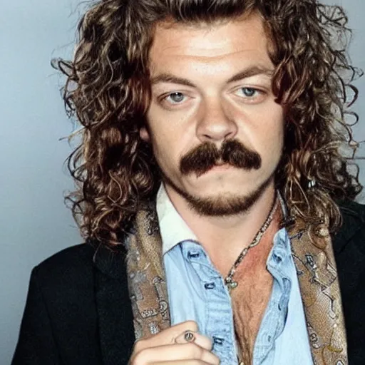 Image similar to fusion of robert plant and harry styles