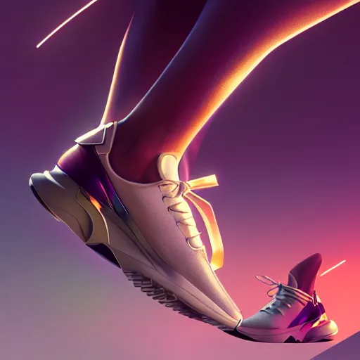 Prompt: sneakers swarovski, cinematic, cinema 4 d, octane render, concept art, smooth, sharp focus, illustration, art by artgerm and greg rutkowski and alphonse mucha