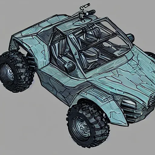 Image similar to concept art blueprint halo new atv vehicles