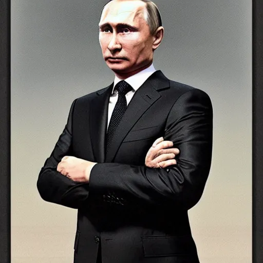 Image similar to vladimir putin in style of hoi 4 portrait