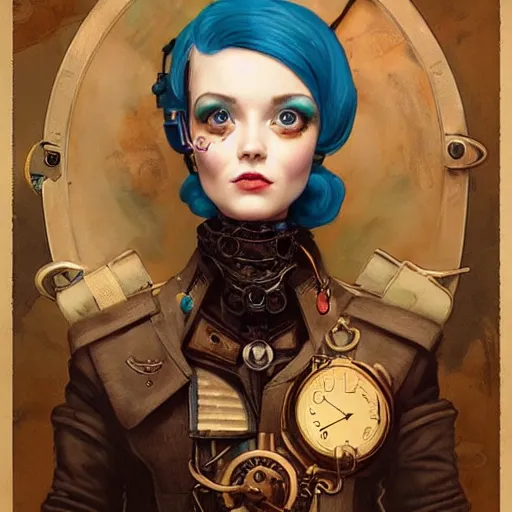 Image similar to lofi steampunk portrait pixar style by Jonathan Yeo and Tom Bagshaw and Joe Fenton