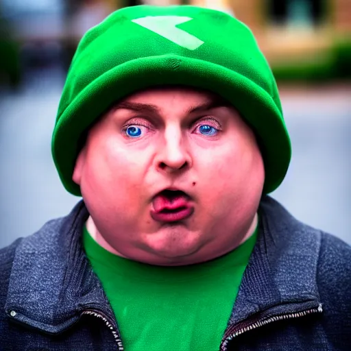Image similar to angry Eric Cartman as a real life human, XF IQ4, f/1.4, ISO 200, 1/160s, 8K, RAW, unedited, symmetrical balance, in-frame
