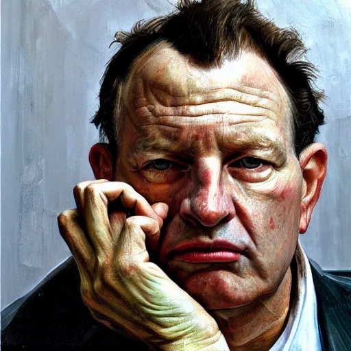 Prompt: high quality high detail painting by lucian freud, hd, fbi agent portrait, photorealistic lighting