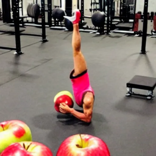 Image similar to an apple doing CrossFit