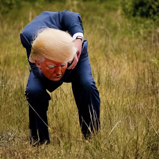 Prompt: national geographic professional photo of donald trump in the wild, award winning