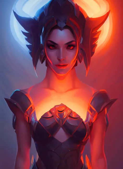 Prompt: symmetry!! portrait of beautiful female character elipse knight sejuani, league of legends art, dark atmosphere, orange fire, glowing lights!! intricate, elegant, highly detailed, digital painting, artstation, concept art, smooth, sharp focus, illustration, art by julian del rey and greg rutkowski