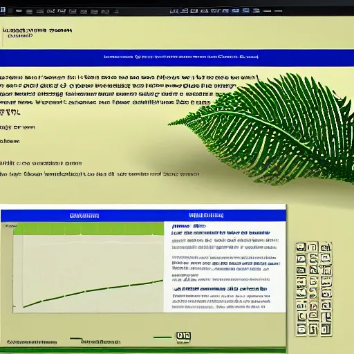 Image similar to website about sociology and statistics with ferns background in anime and windows 9 5 style h 7 0 4