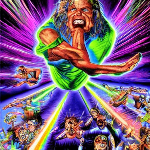 Image similar to rave flyer by glenn fabry, iridescent - h 6 4 0