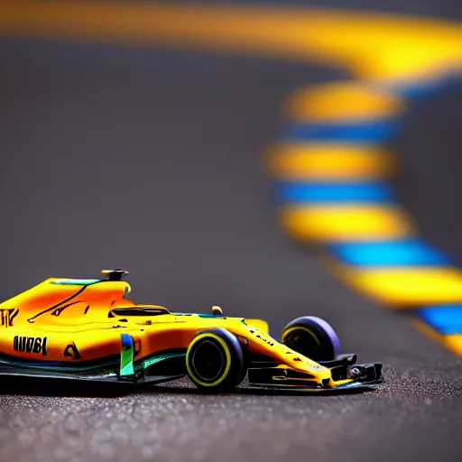 Prompt: photograph, formula 1, sf 9 0, hot wheels, macro, photorealism, bokeh, hd, 4 k