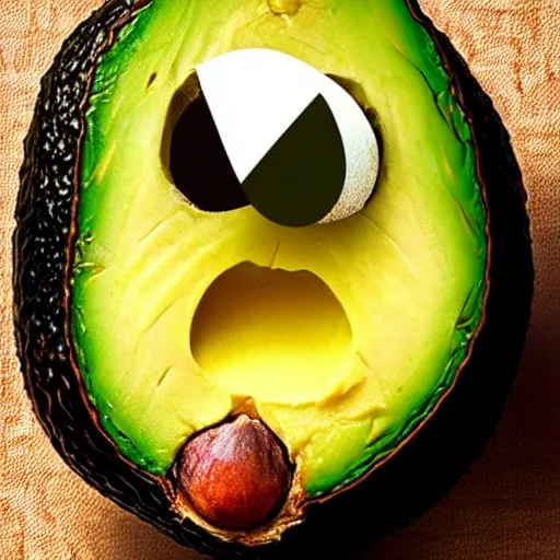 Image similar to an avocado with the face of nathan fillion, professional food photography