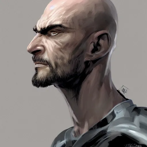 Prompt: portrait bald man, black spikes instead of eyes, official fanart behance hd artstation by jesper ejsing