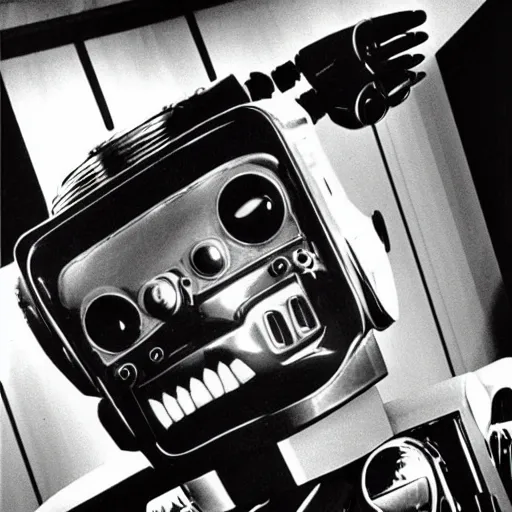 Image similar to robot with a crt television for a head, 1970 HQ photograph