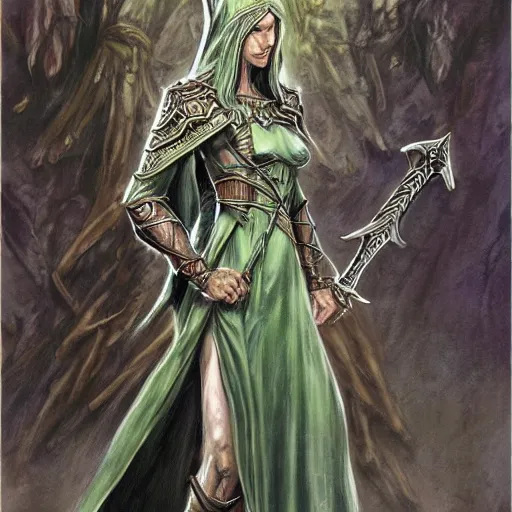 Prompt: sword, ancient, ornate powerful elven, concept art by by steve prescott