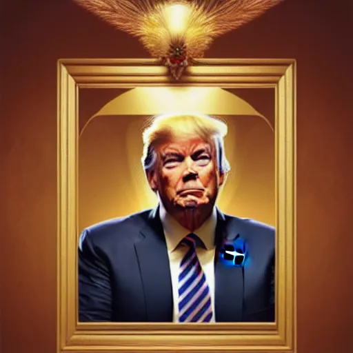 Image similar to symmetry!! portrait of donald trump as king pin, intricate, elegant, highly detailed, digital painting, artstation, concept art, smooth, sharp focus, illustration, art by artgerm and greg rutkowski and alphonse mucha