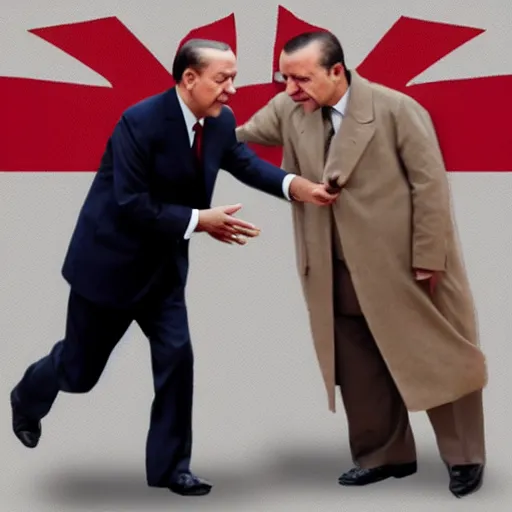 Image similar to Atatürk slapping Recep Tayyip Erdoğan