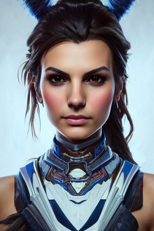 Image similar to symmetry!! portrait of victoria justice in the style of horizon zero dawn, machine face, intricate, elegant, highly detailed, digital painting, artstation, concept art, smooth, sharp focus, illustration, art by artgerm and greg rutkowski and alphonse mucha, 8 k